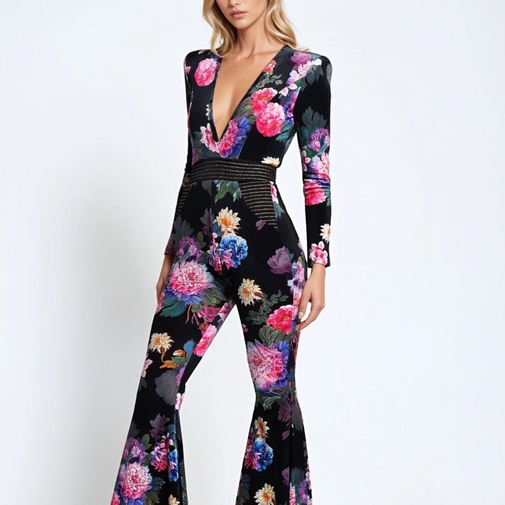 NWT Zhivago “Work Me Lord” Floral Jumpsuit